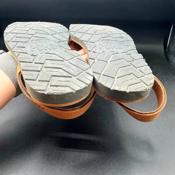 PONS Avarcas Brown Leather Sandals Menorca Spain Size 8 - Picture 11 of 15